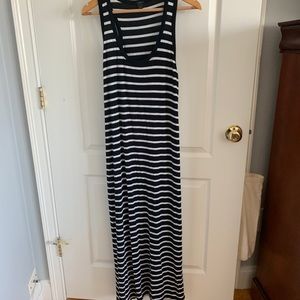 JCrew striped tank dress with leg slit